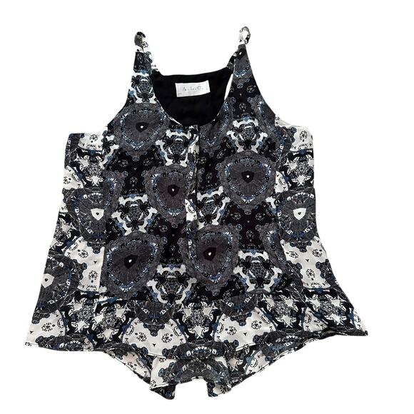 A.L.C. black, white & blue silk button front tank top size S - Picture 12 of 12